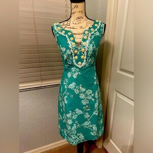Beautiful Lily Pulitzer dress, with beaded yoke, Sz 4